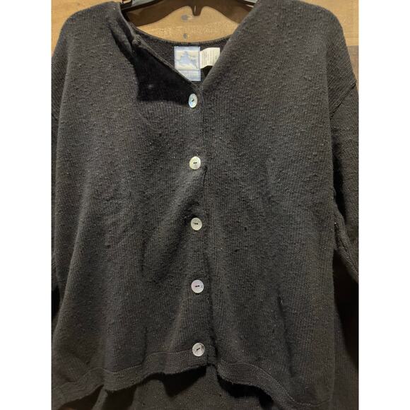 Vintage Shelter Island Sweaters-Black-Button Up Sweater-Sizes S/M &M/L - Picture 6 of 7
